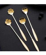Golden Flower spoon set of 4