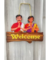 Nitya Trends Stylish Welcome Wooden Wall Hanging