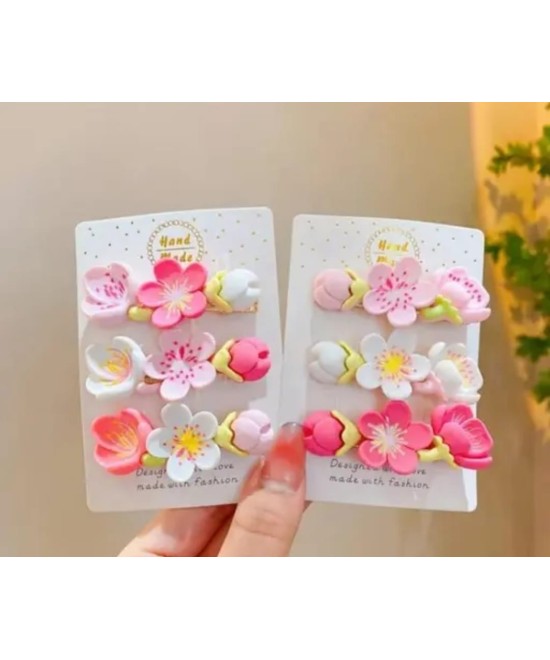 Nitya Trends Rose design hair clips pack of 6 clips