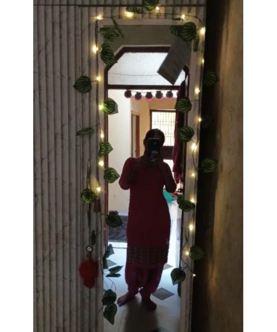 6-Foot Money Plant Vine with String Lights for Home, and Party Décor Artificial Plant (213 cm, Green)