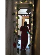 6-Foot Money Plant Vine with String Lights for Home, and Party Décor Artificial Plant (213 cm, Green)