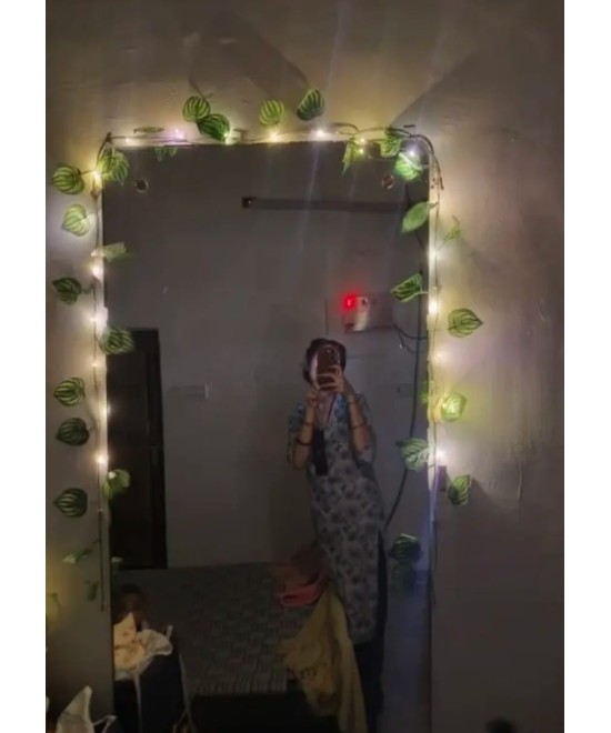 6-Foot Money Plant Vine with String Lights for Home, and Party Décor Artificial Plant (213 cm, Green)