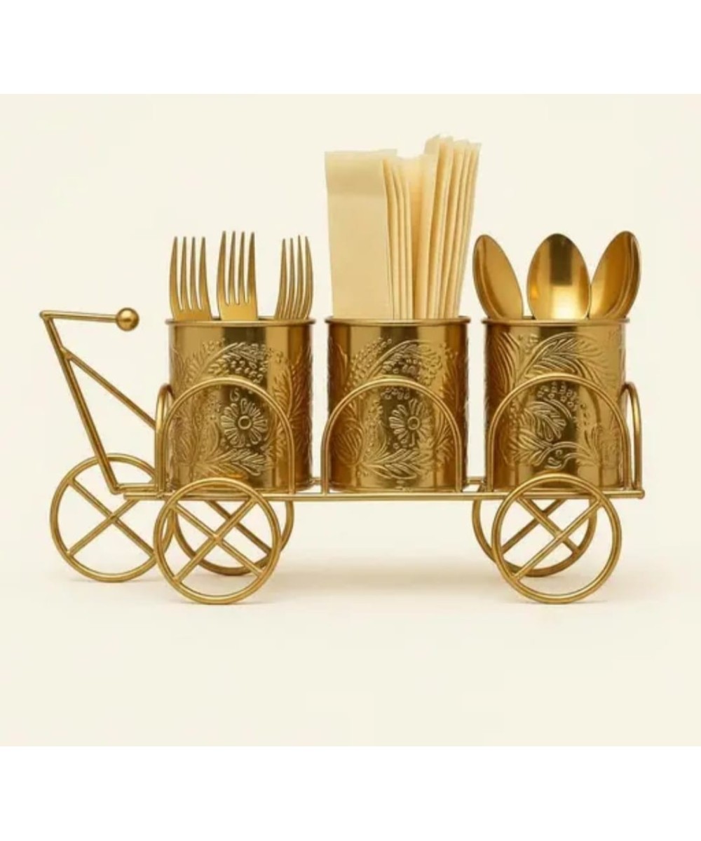 Royal Golden Cycle Cutlery Holder-Decorative Kitchen Organizer