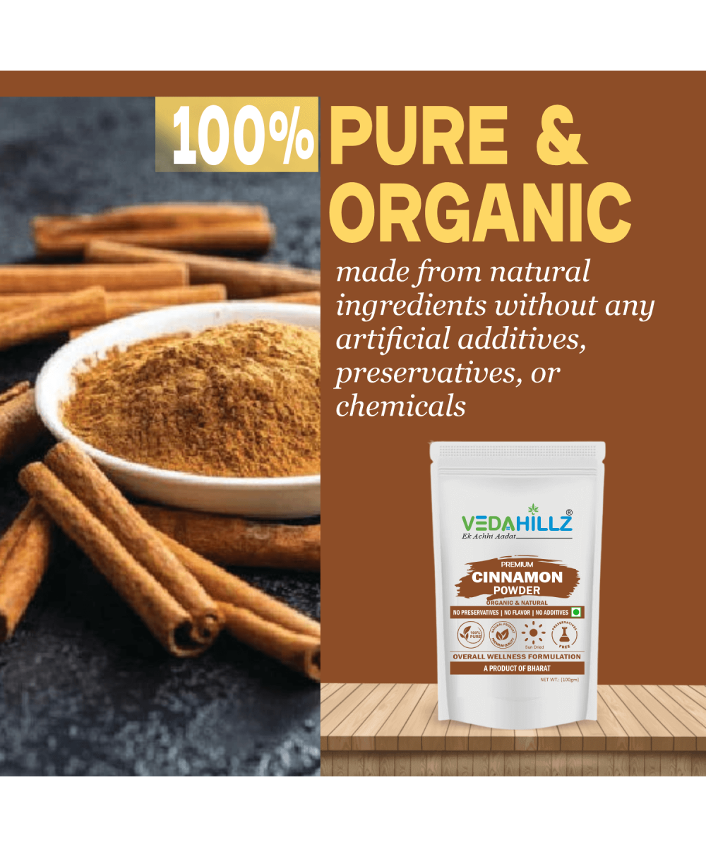 Premium and Natural Vedahillz Cinnamon Powder – Spice for Flavor, Wellness, and Everyday Health